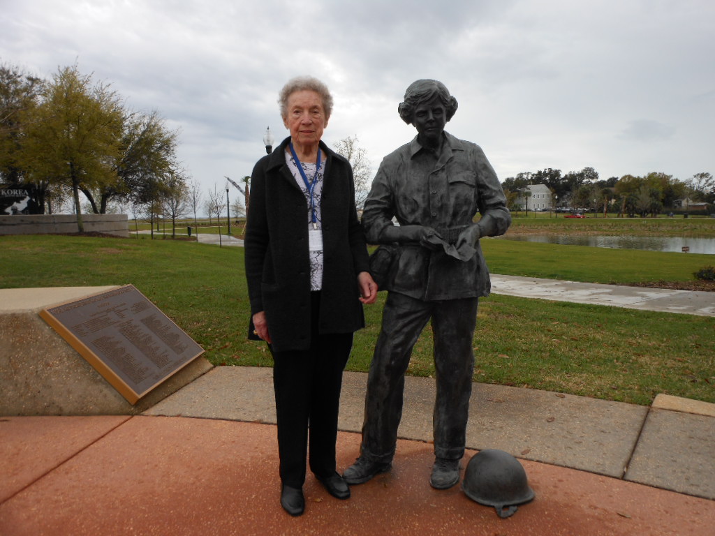 The memorial for the nurses of World War II at Veteran's Memorial Park.  This lady was a nurse at the Anzio Beachhead in Italy