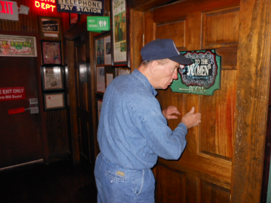 Hello.  Any ladies in there?  We always have the camera ready outside the restrooms at McGuire's Irish Pub!