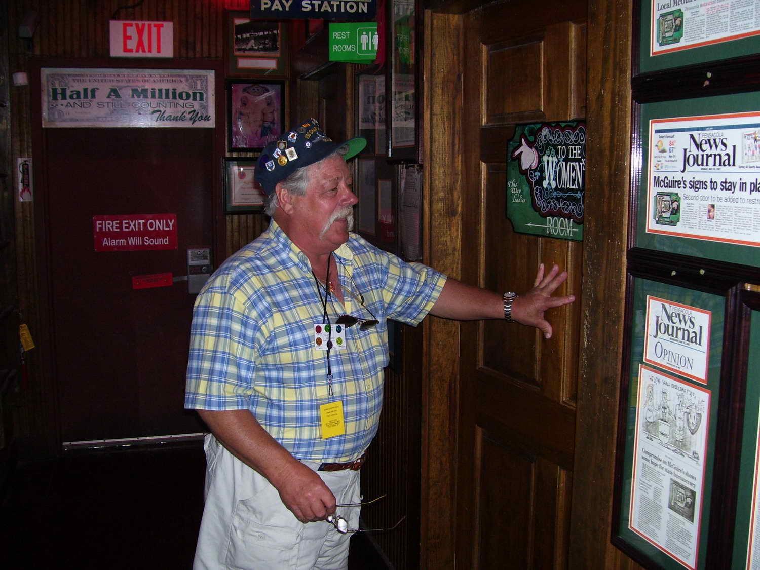 Trying to choose the right restroom at McGuires Irish Pub