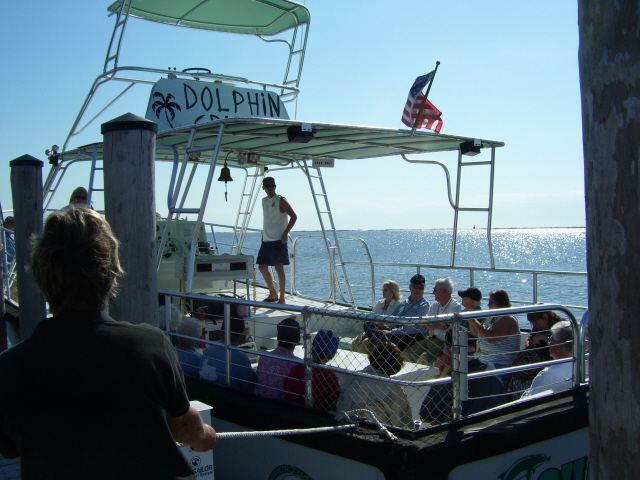 Boarding the Dolphin cruise