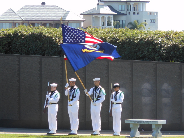 Naval Air Station Pensacola Color Guard Performing at the memorial service