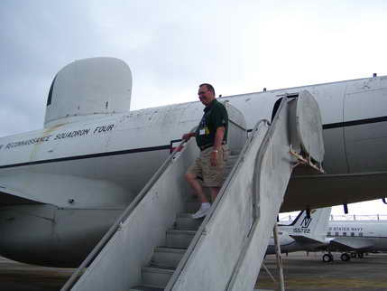 Boarding the Connie on the Flightline Tour