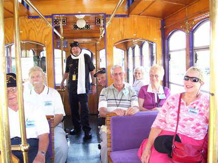 Trolley driver entertaining the Squadron