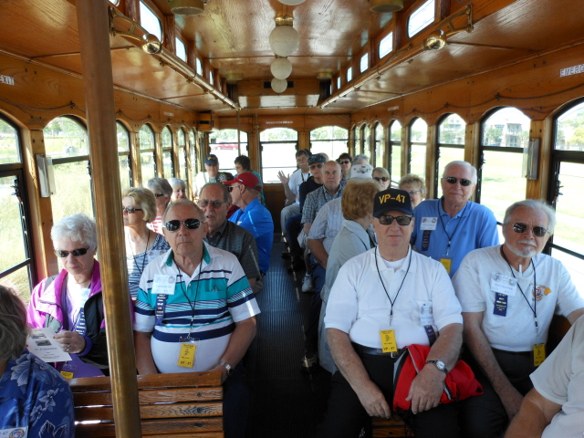 On the trolley going back to the Gateway Inn